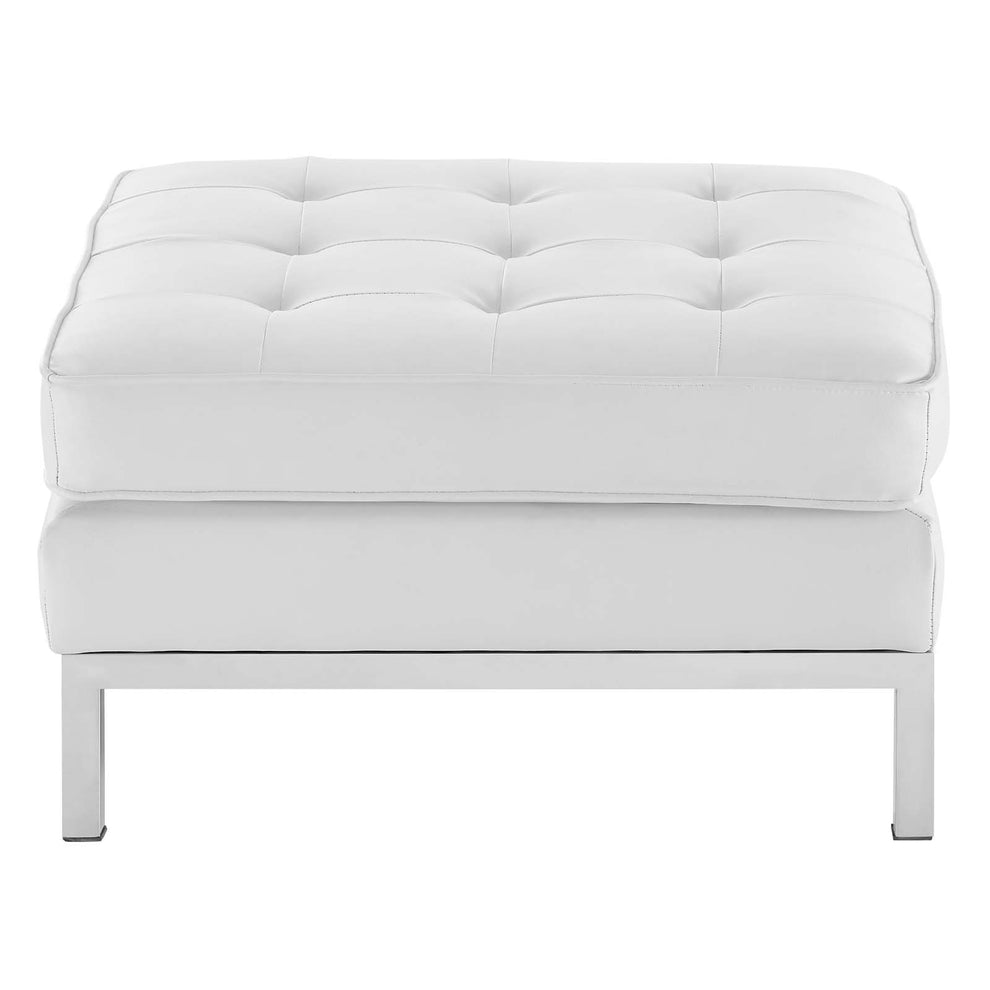 Modway Loft Tufted Button Upholstered Faux Leather Ottoman - EEI-3394 | Ottomans | Modishstore - 8