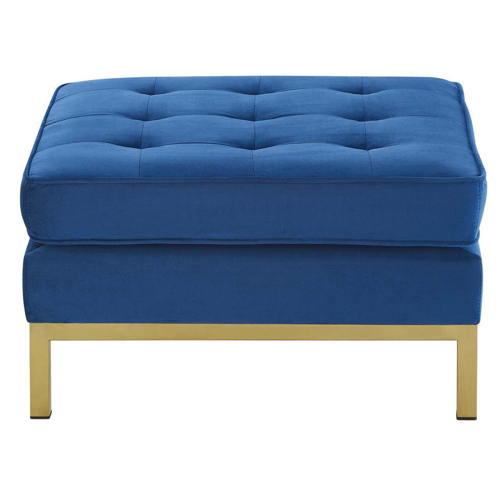 Loft Gold Stainless Steel Leg Performance Velvet Ottoman By Modway - EEI-3396 | Ottomans | Modishstore - 3