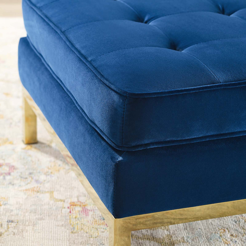 Loft Gold Stainless Steel Leg Performance Velvet Ottoman By Modway - EEI-3396 | Ottomans | Modishstore - 5