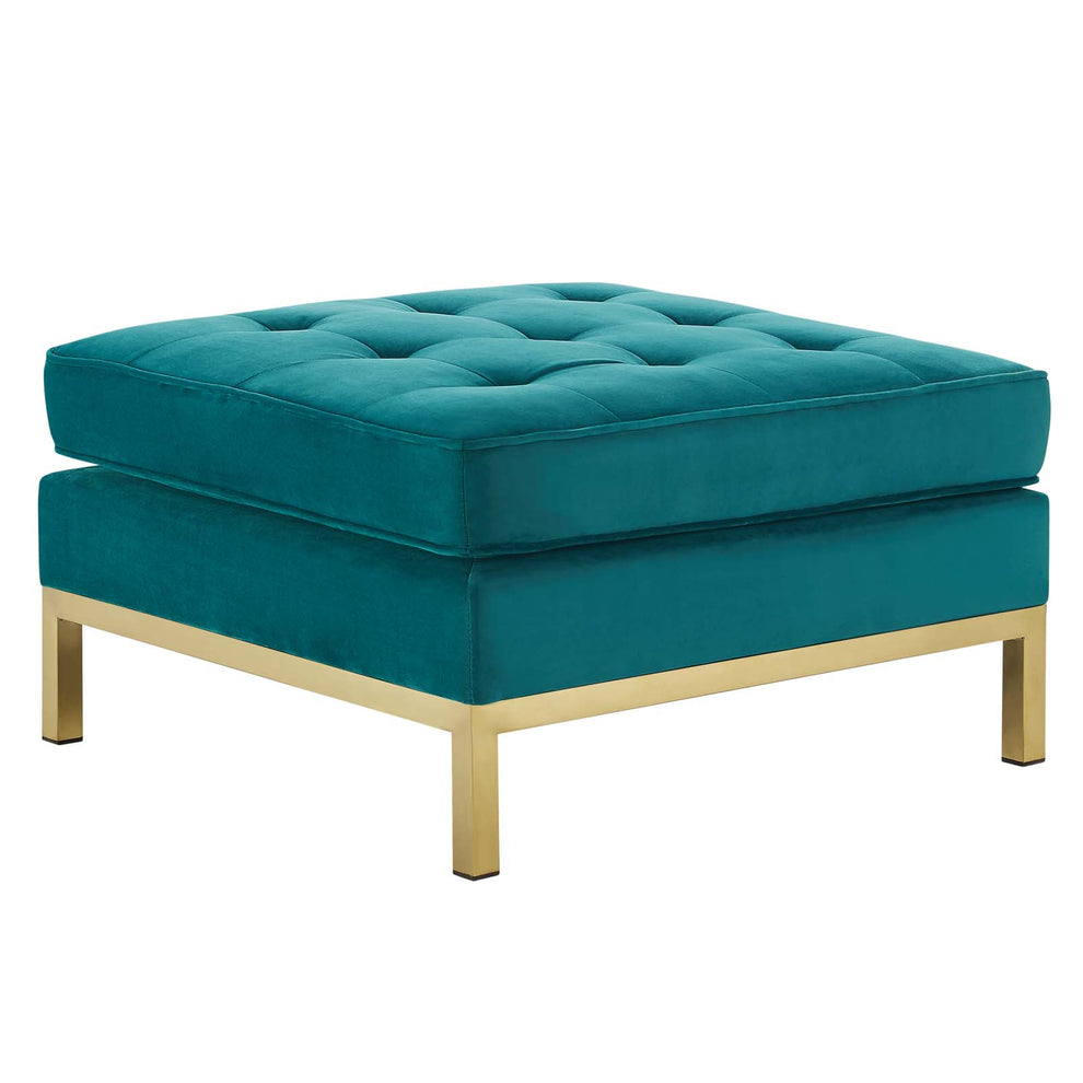 Loft Gold Stainless Steel Leg Performance Velvet Ottoman By Modway - EEI-3396 | Ottomans | Modishstore - 6
