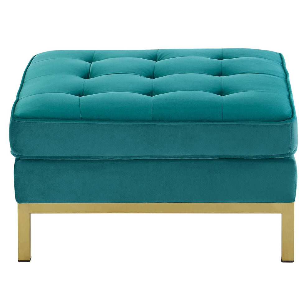 Loft Gold Stainless Steel Leg Performance Velvet Ottoman By Modway - EEI-3396 | Ottomans | Modishstore - 7