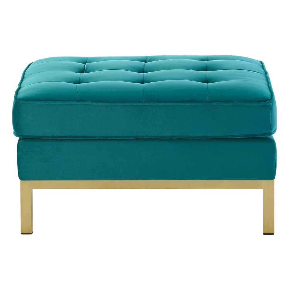 Loft Gold Stainless Steel Leg Performance Velvet Ottoman By Modway - EEI-3396 | Ottomans | Modishstore - 8