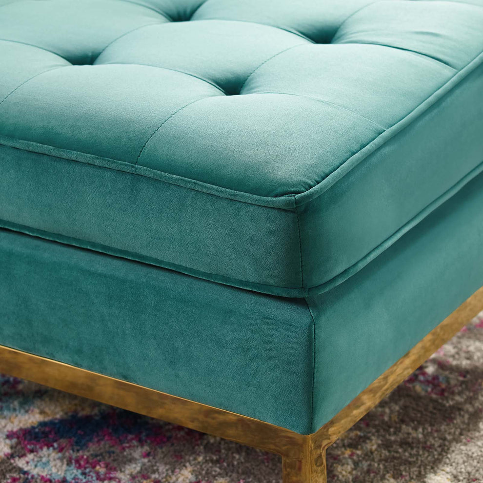 Loft Gold Stainless Steel Leg Performance Velvet Ottoman By Modway - EEI-3396 | Ottomans | Modishstore - 9