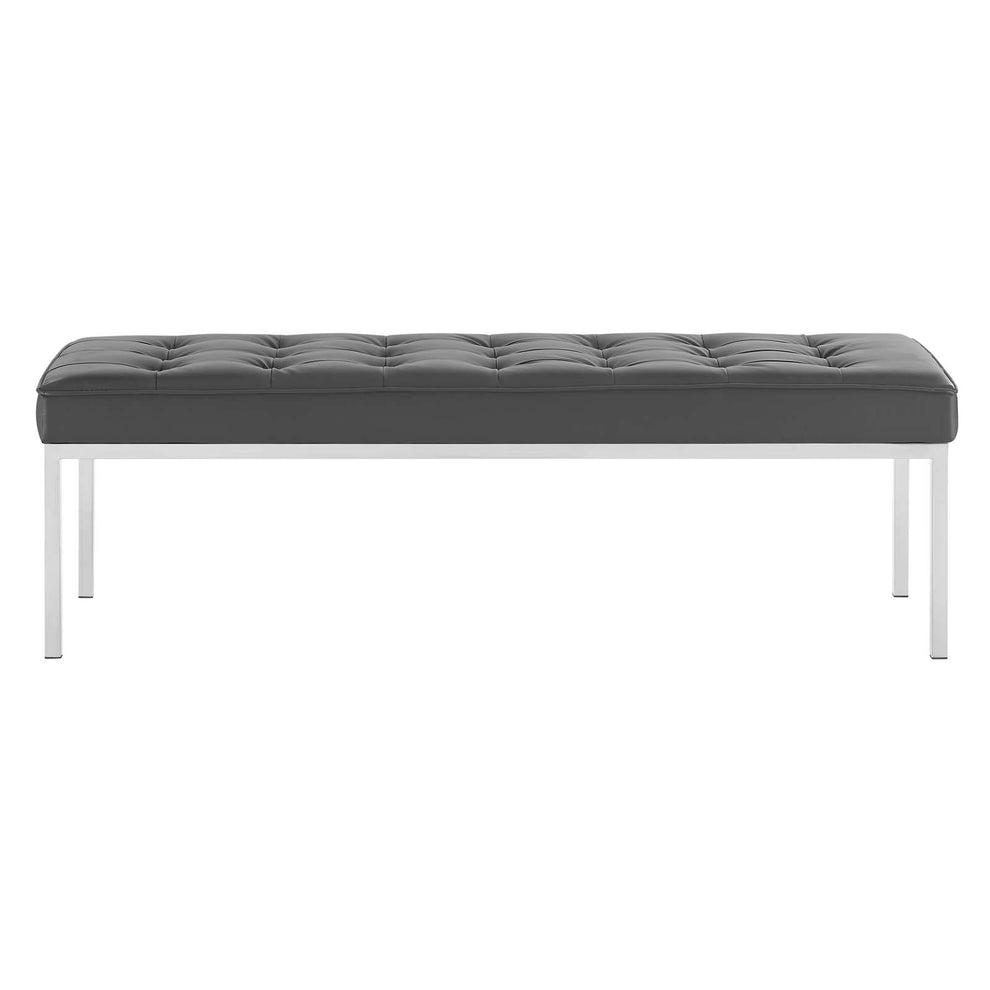 Modway Loft Tufted Button Large Upholstered Faux Leather Bench - EEI-3397 | Benches | Modishstore - 7
