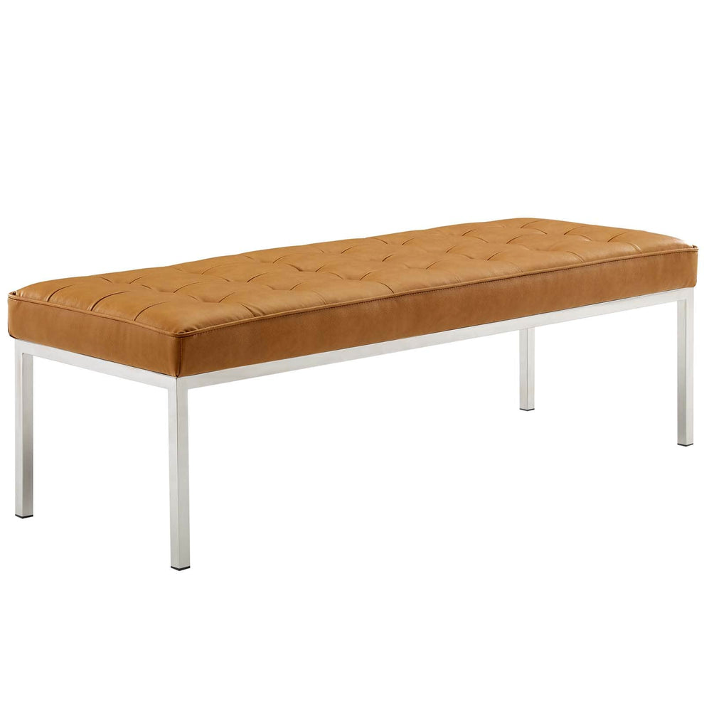 Modway Loft Tufted Button Large Upholstered Faux Leather Bench - EEI-3397 | Benches | Modishstore - 9
