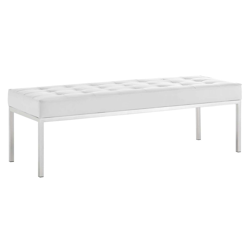 Modway Loft Tufted Button Large Upholstered Faux Leather Bench - EEI-3397 | Benches | Modishstore - 3