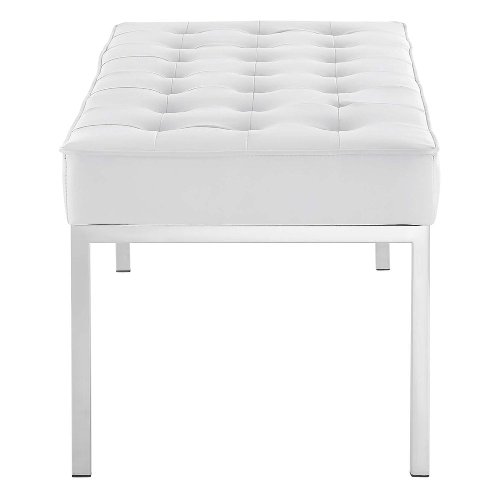 Modway Loft Tufted Button Large Upholstered Faux Leather Bench - EEI-3397 | Benches | Modishstore - 4
