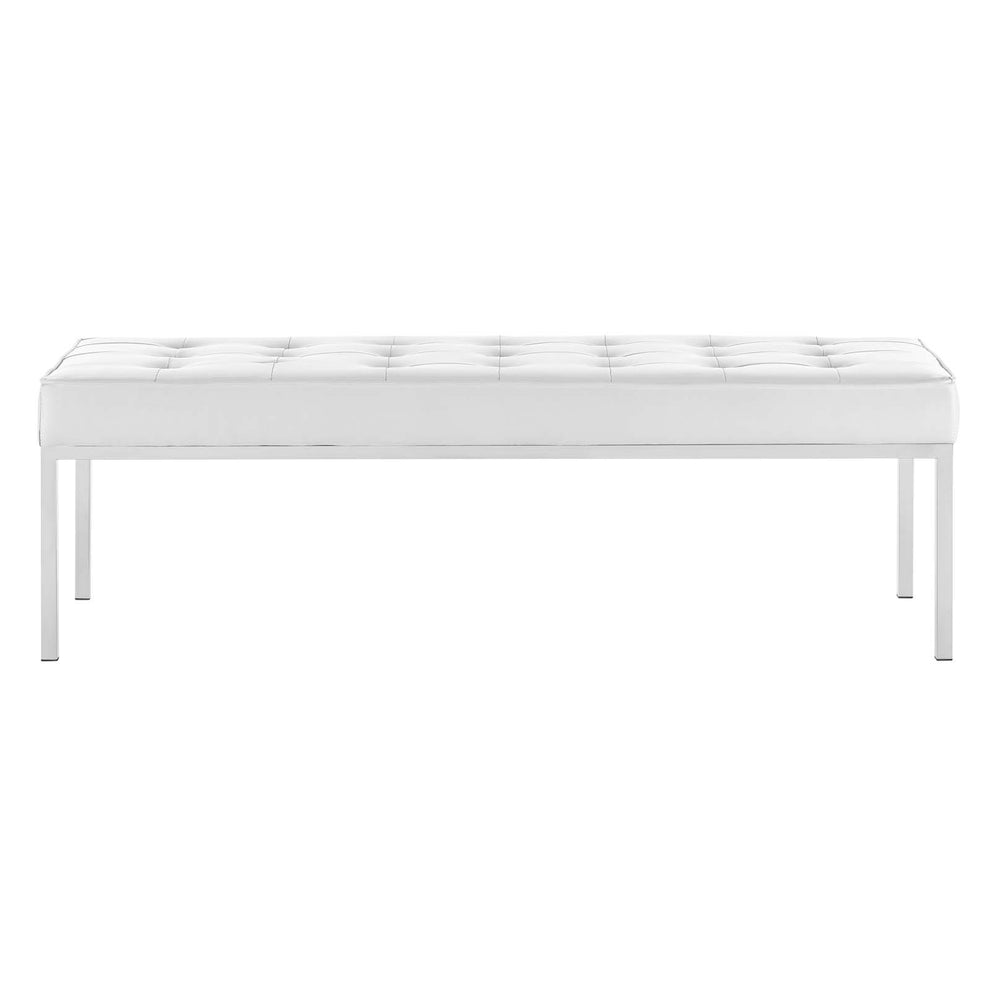 Modway Loft Tufted Button Large Upholstered Faux Leather Bench - EEI-3397 | Benches | Modishstore - 2