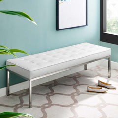 Modway Loft Tufted Button Large Upholstered Faux Leather Bench - EEI-3397