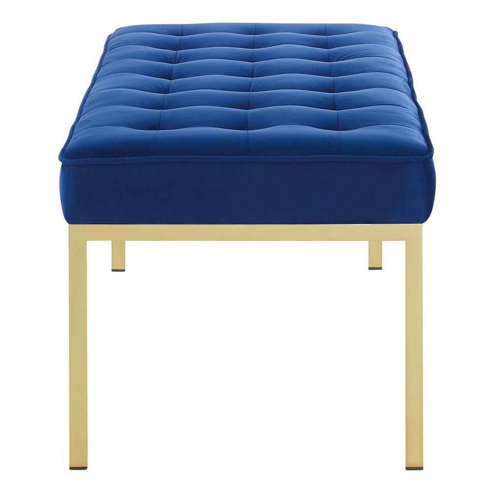 Modway Loft Gold Stainless Steel Leg Large Performance Velvet Bench - EEI-3399 | Benches | Modishstore - 2