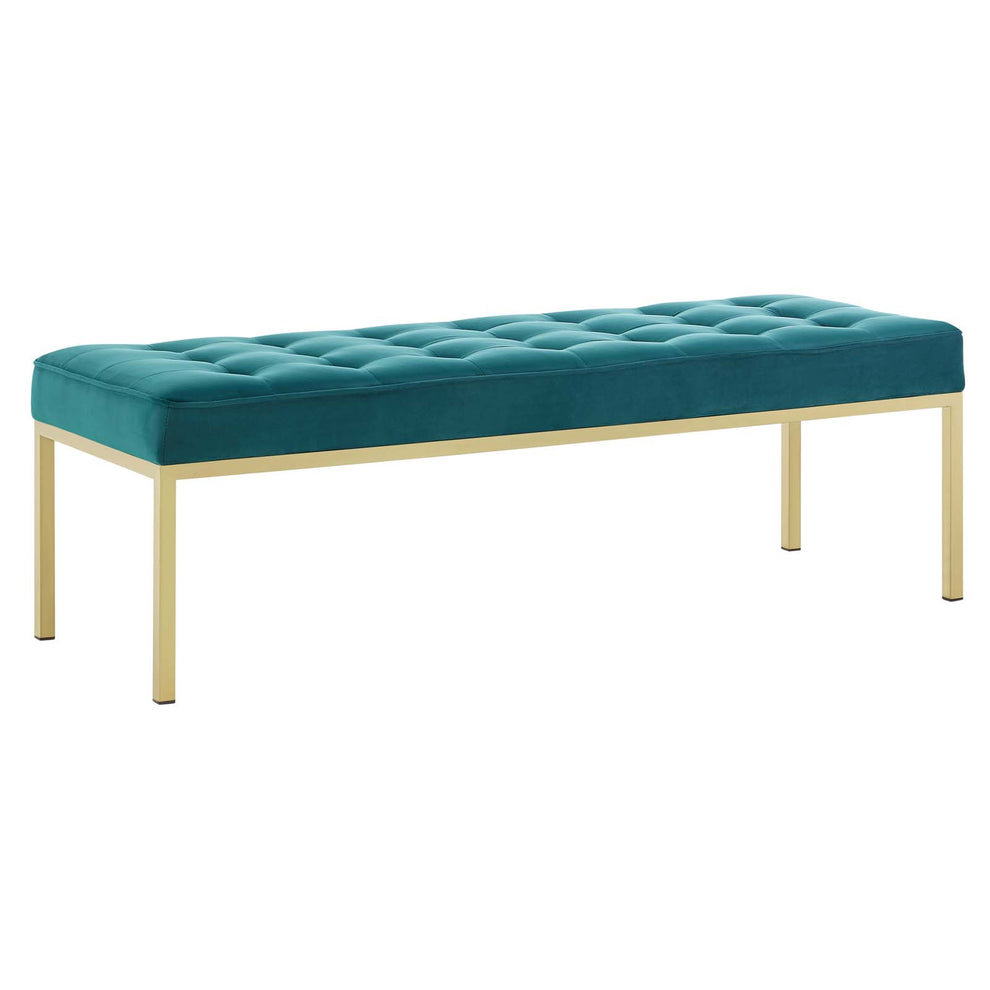 Modway Loft Gold Stainless Steel Leg Large Performance Velvet Bench - EEI-3399 | Benches | Modishstore - 7