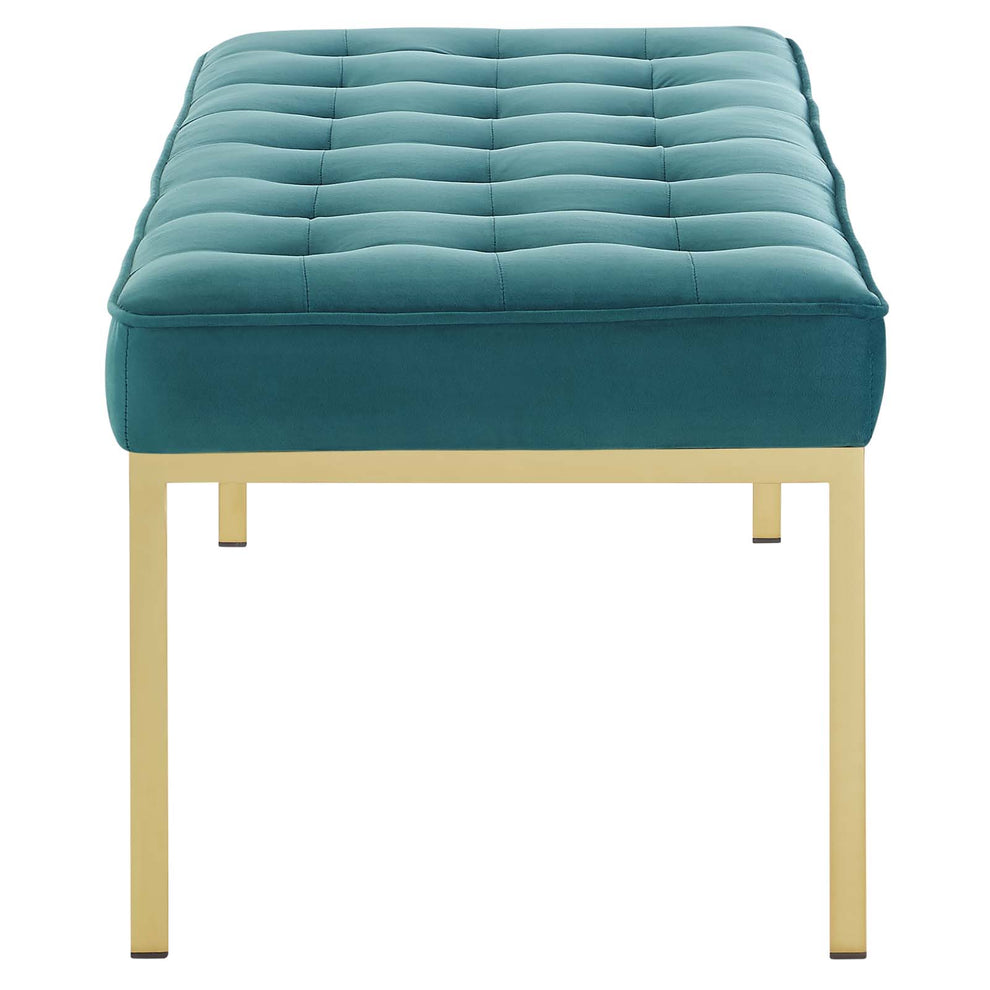 Modway Loft Gold Stainless Steel Leg Large Performance Velvet Bench - EEI-3399 | Benches | Modishstore - 9