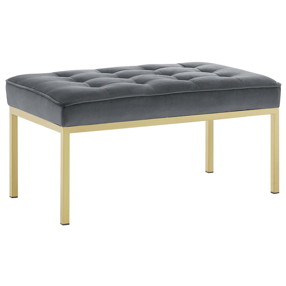 Modway Loft Gold Stainless Steel Leg Medium Performance Velvet Bench - EEI-3402 | Benches | Modishstore - 4