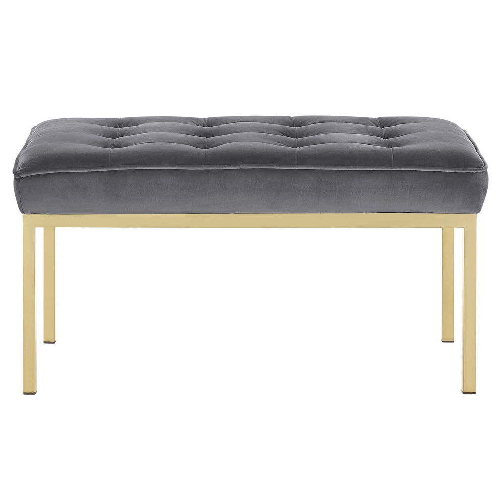 Modway Loft Gold Stainless Steel Leg Medium Performance Velvet Bench - EEI-3402 | Benches | Modishstore - 3