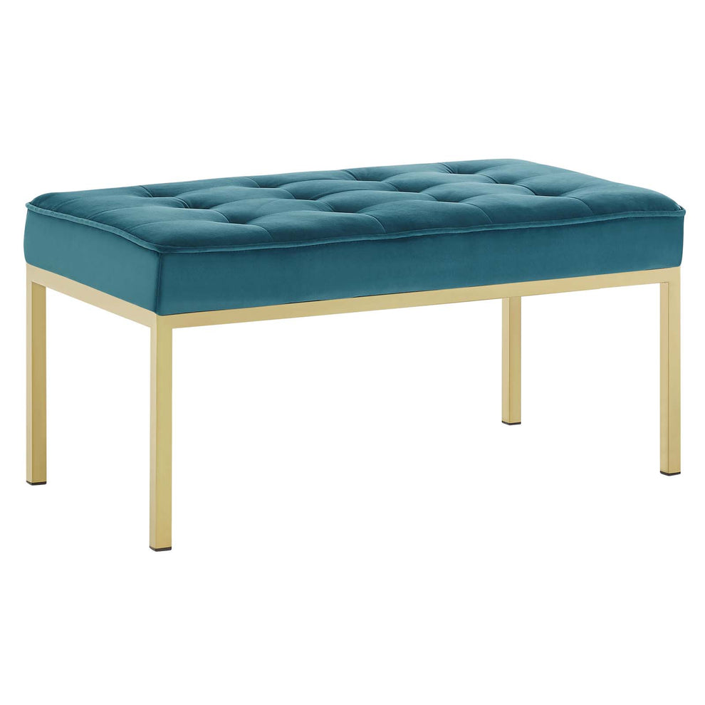 Modway Loft Gold Stainless Steel Leg Medium Performance Velvet Bench - EEI-3402 | Benches | Modishstore - 12