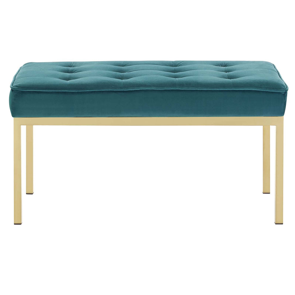 Modway Loft Gold Stainless Steel Leg Medium Performance Velvet Bench - EEI-3402 | Benches | Modishstore - 15