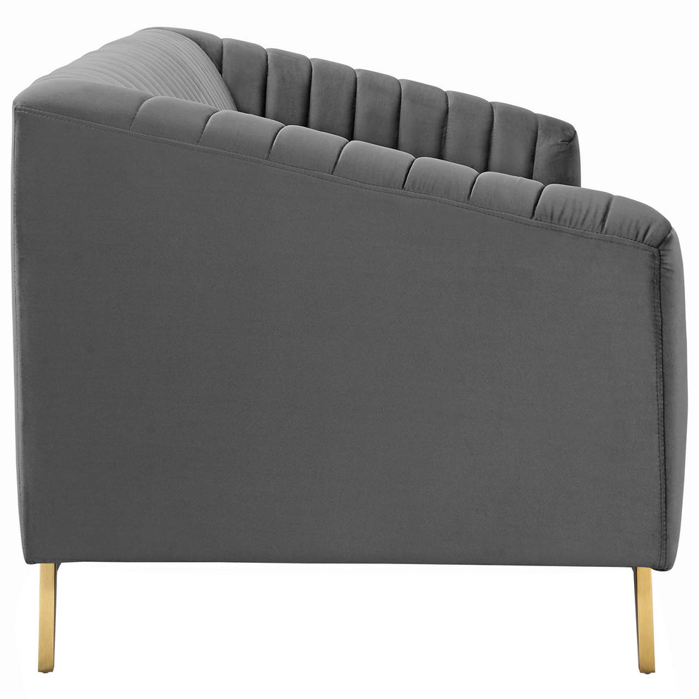 Modway Valiant Vertical Channel Tufted Performance Velvet Loveseat - EEI-3403 | Loveseats | Modishstore - 8