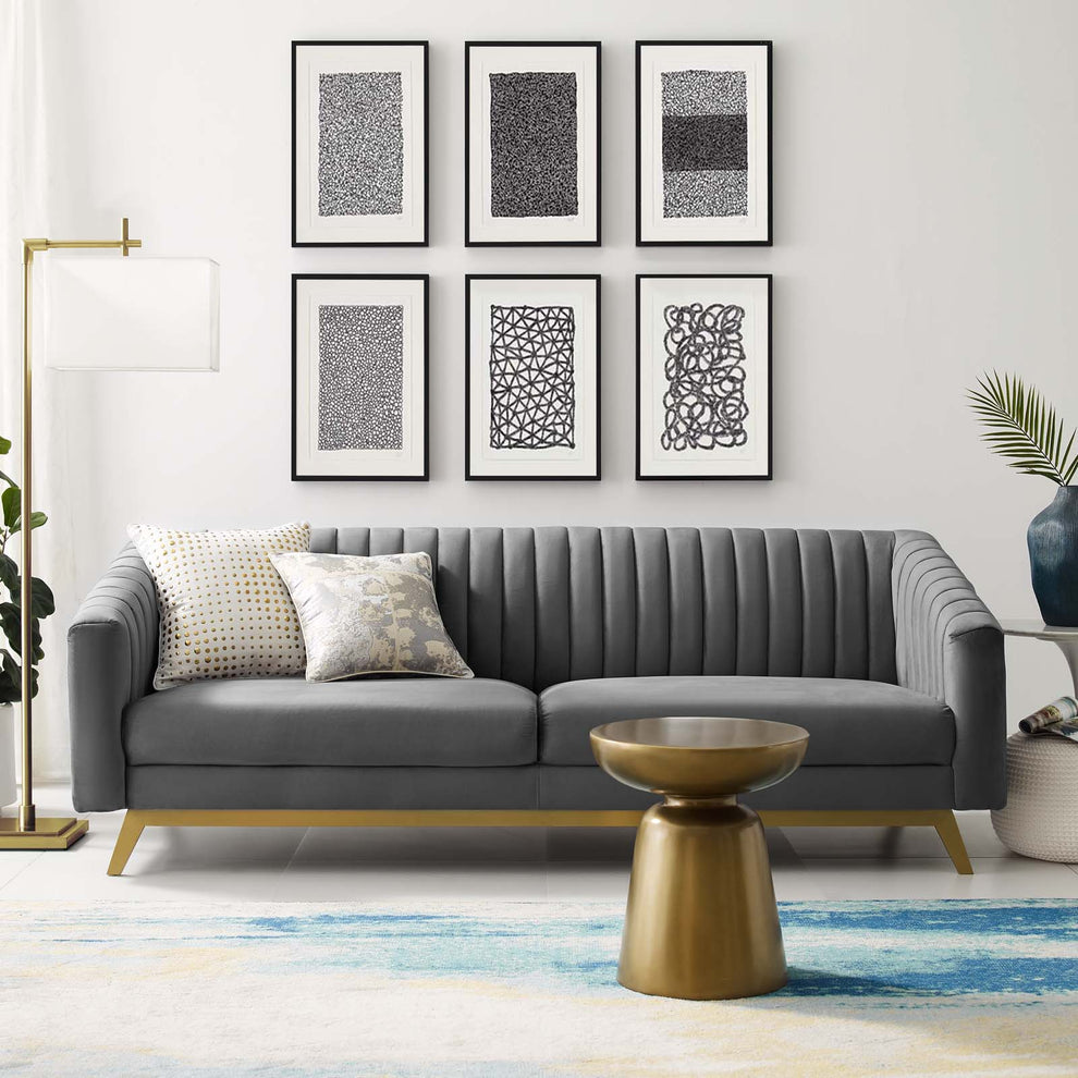 Modway Valiant Vertical Channel Tufted Performance Velvet Loveseat - EEI-3403 | Loveseats | Modishstore - 6