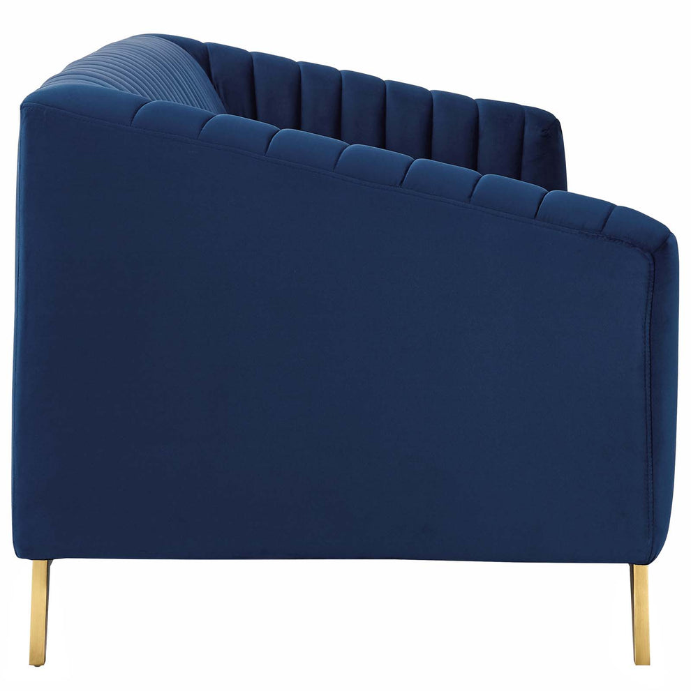Modway Valiant Vertical Channel Tufted Performance Velvet Loveseat - EEI-3403 | Loveseats | Modishstore - 7