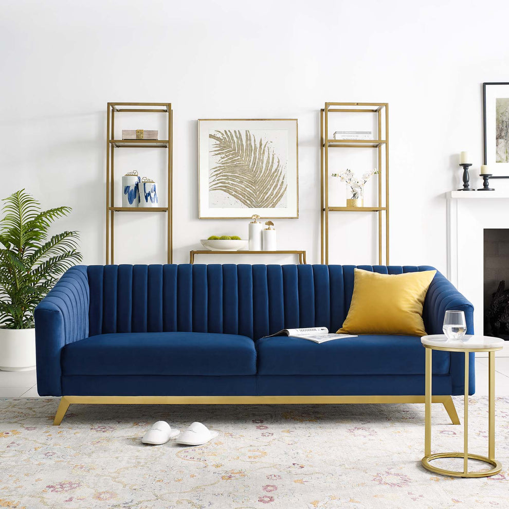 Modway Valiant Vertical Channel Tufted Performance Velvet Loveseat - EEI-3403 | Loveseats | Modishstore - 1