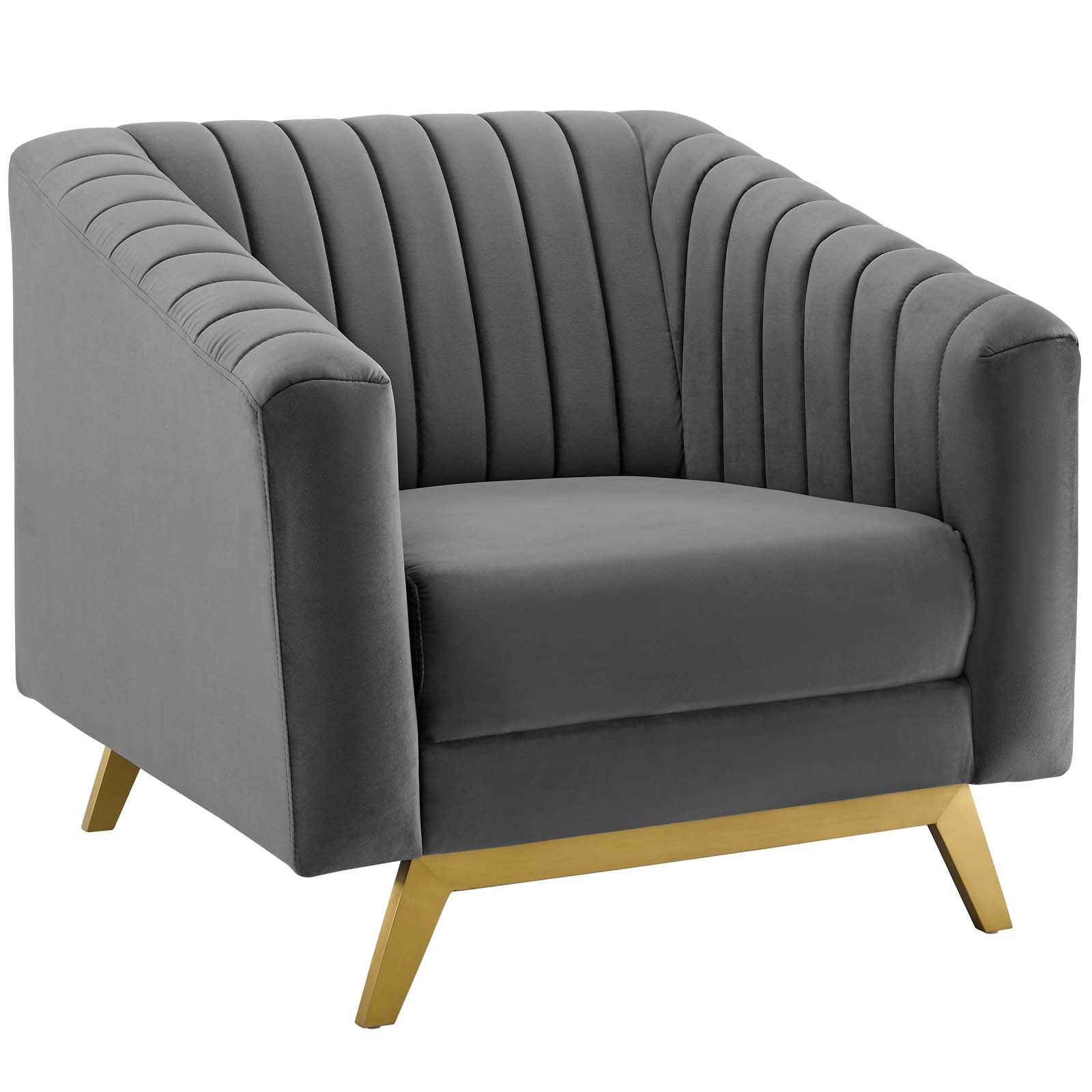 Modway Valiant Vertical Channel Tufted Performance Velvet Armchair - EEI-3404 | Armchairs | Modishstore - 3