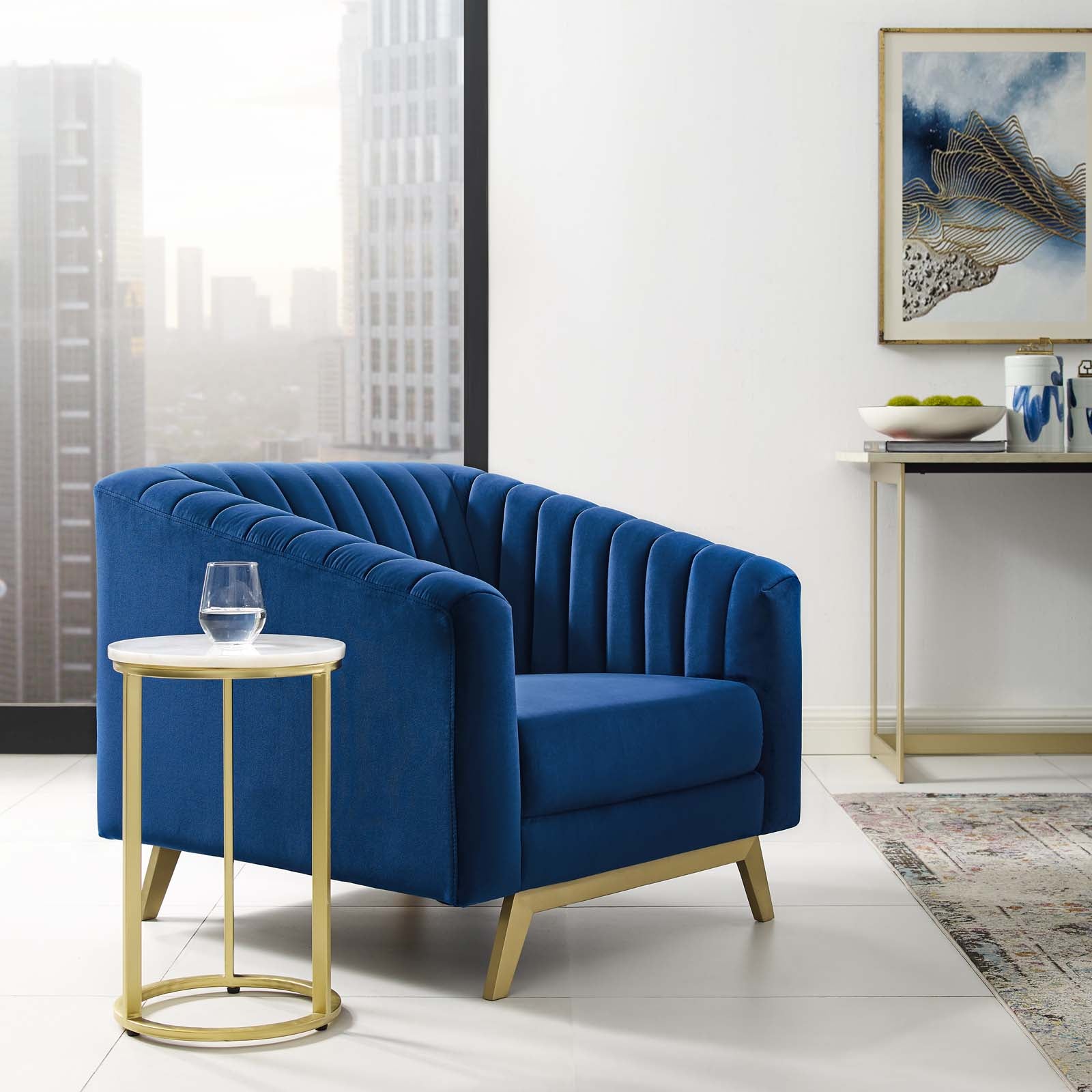 Modway Valiant Vertical Channel Tufted Performance Velvet Armchair - EEI-3404 | Armchairs | Modishstore - 7