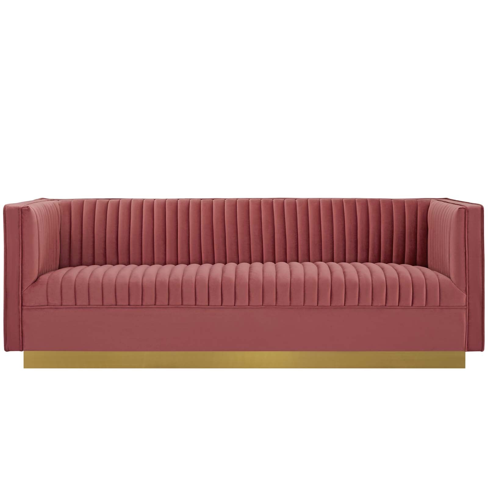 Modway Sanguine Vertical Channel Tufted Performance Velvet Sofa - EEI-3405 | Sofas | Modishstore - 11