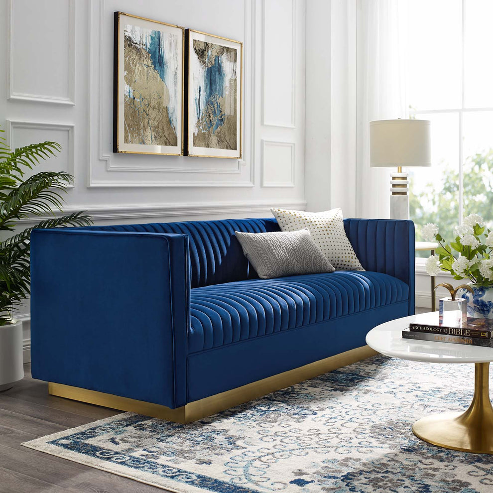 Modway Sanguine Vertical Channel Tufted Performance Velvet Sofa - EEI-3405 | Sofas | Modishstore - 8