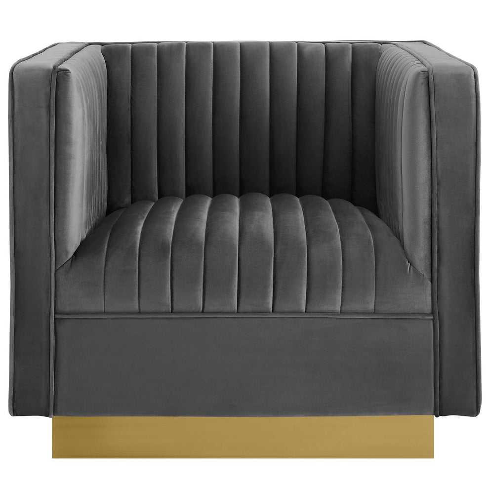 Modway Sanguine Vertical Channel Tufted Accent Performance Velvet Armchair - EEI-3406 | Armchairs | Modishstore - 8