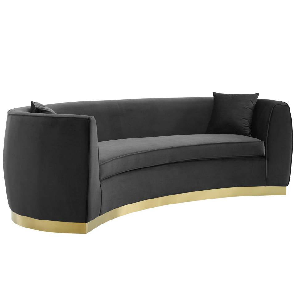 Modway Resolute Curved Performance Velvet Sofa | Sofas | Modishstore-4