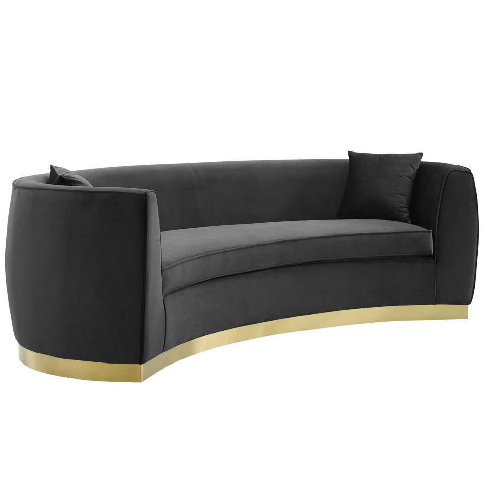 Modway Resolute Curved Performance Velvet Sofa - EEI-3408 | Sofas | Modishstore - 4