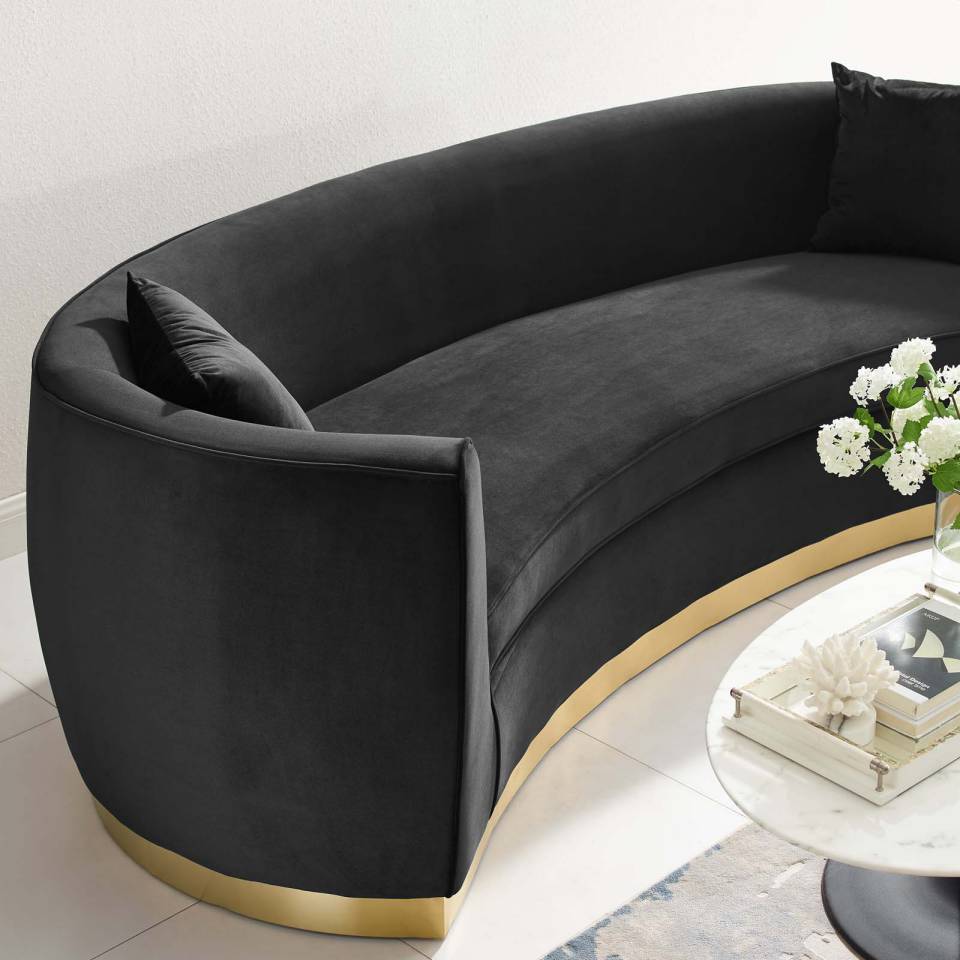 Modway Resolute Curved Performance Velvet Sofa | Sofas | Modishstore-2