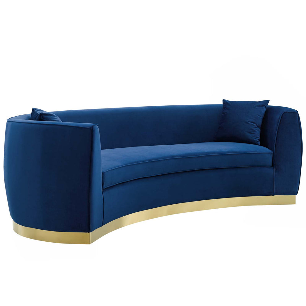 Modway Resolute Curved Performance Velvet Sofa - EEI-3408 | Sofas | Modishstore - 7
