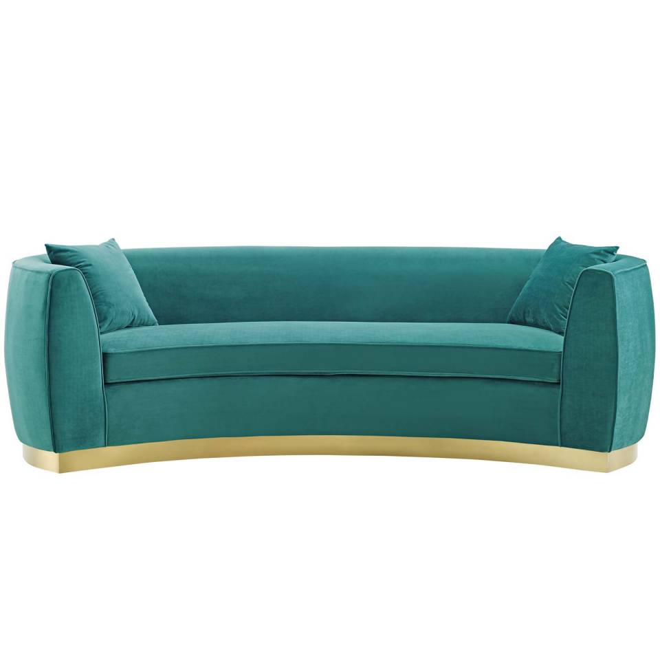 Modway Resolute Curved Performance Velvet Sofa | Sofas | Modishstore-11