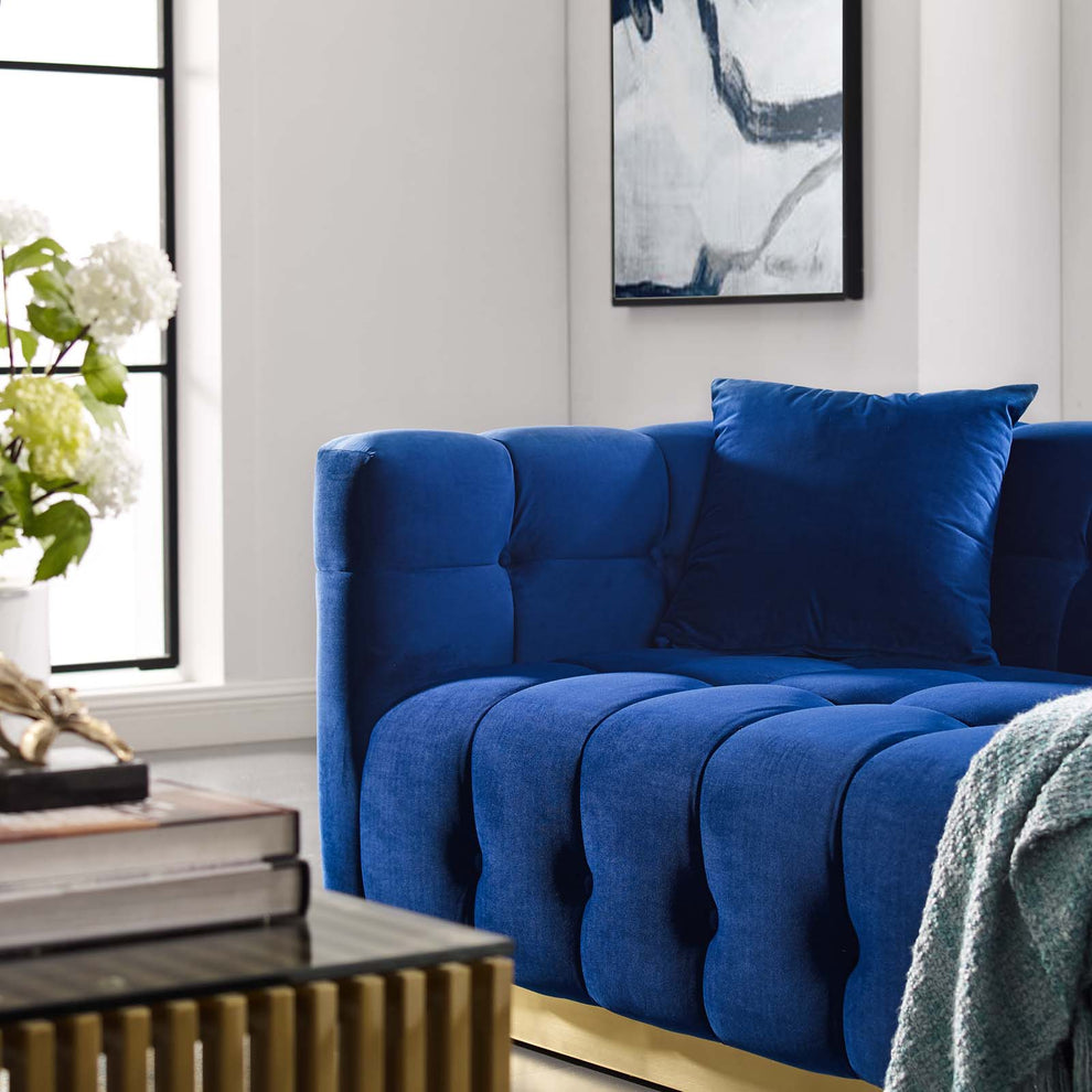 Modway Vivacious Biscuit Tufted Performance Velvet Sofa - EEI-3409 | Sofas | Modishstore - 3