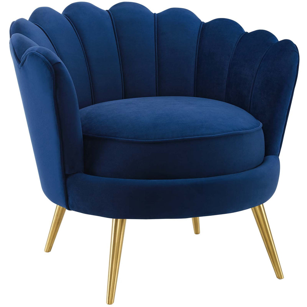 Modway Admire Scalloped Edge Performance Velvet Accent Armchair - EEI-3410 | Armchairs | Modishstore - 2