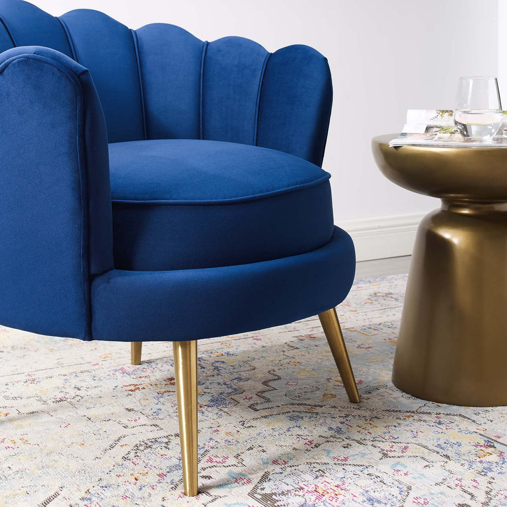 Modway Admire Scalloped Edge Performance Velvet Accent Armchair - EEI-3410 | Armchairs | Modishstore - 4