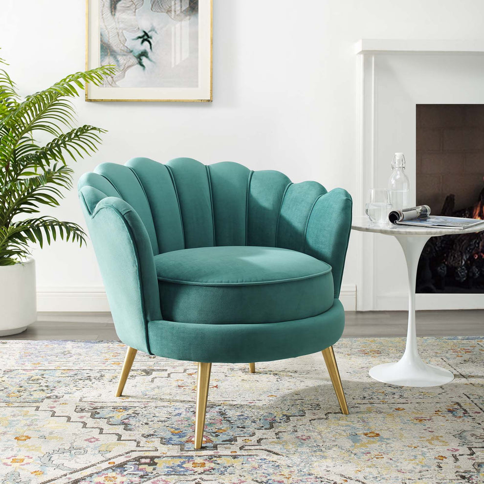 Modway Admire Scalloped Edge Performance Velvet Accent Armchair - EEI-3410 | Armchairs | Modishstore - 7