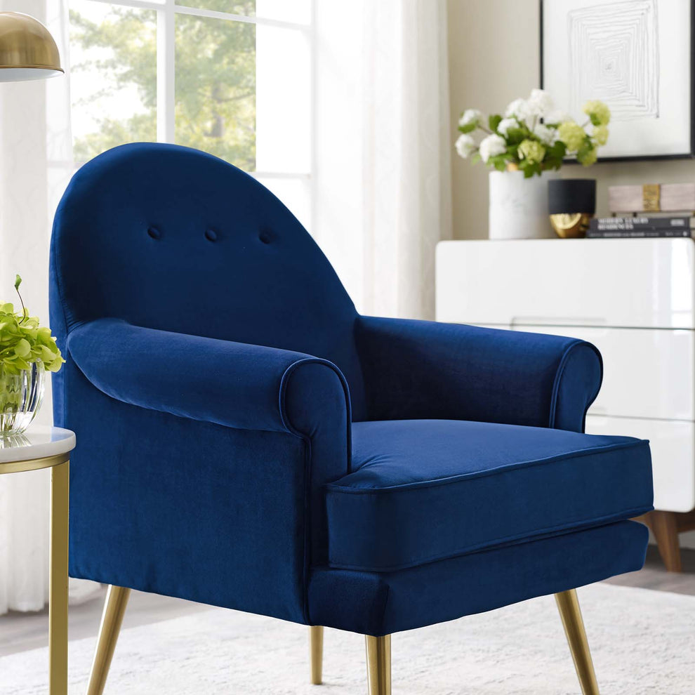 Modway Revive Tufted Button Accent Performance Velvet Armchair - EEI-3412 | Armchairs | Modishstore - 7