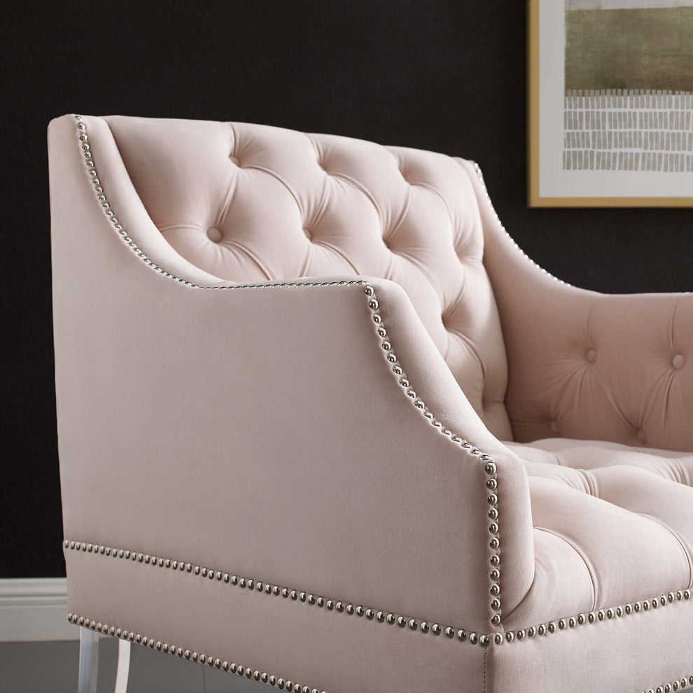 Modway Proverbial Tufted Button Accent Performance Velvet Armchair - EEI-3413 | Armchairs | Modishstore - 2
