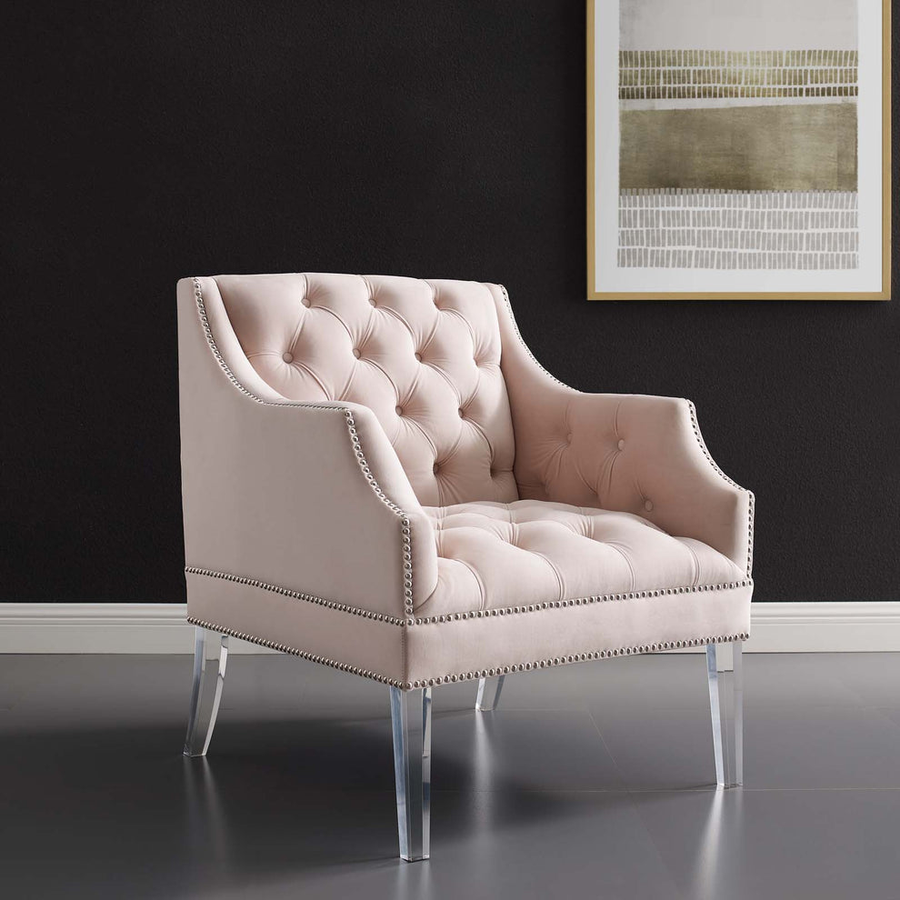 Modway Proverbial Tufted Button Accent Performance Velvet Armchair - EEI-3413 | Armchairs | Modishstore - 1