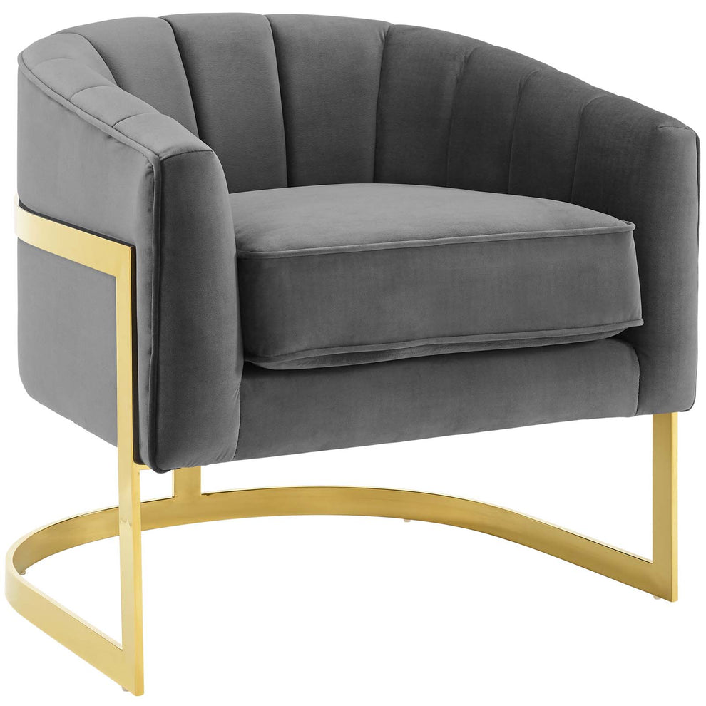 Modway Esteem Vertical Channel Tufted Performance Velvet Accent Armchair - EEI-3414 | Armchairs | Modishstore - 2