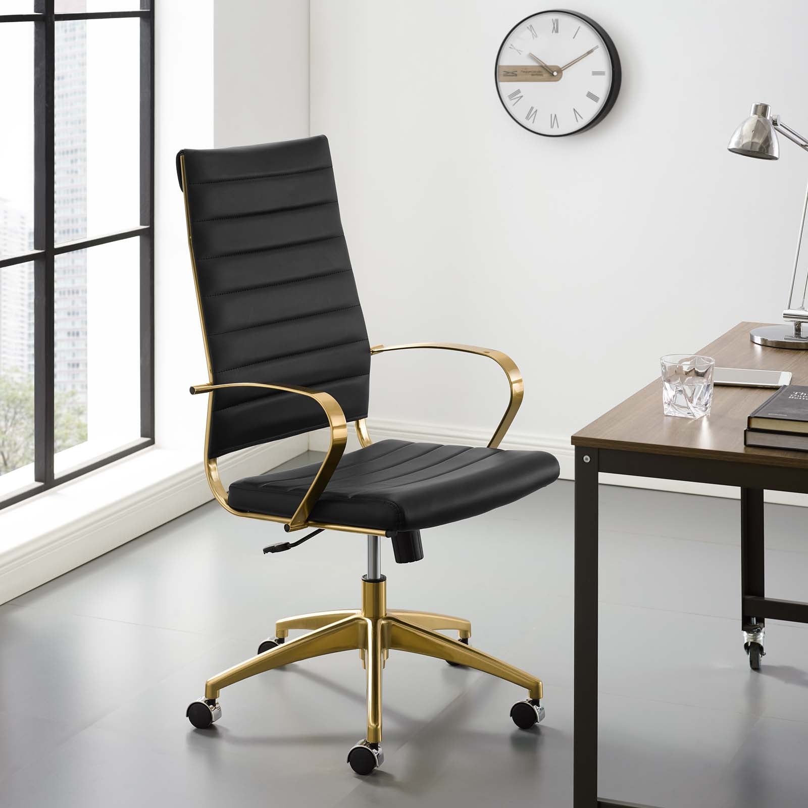 Modway Jive Gold Stainless Steel Highback Office Chair | Office Chairs | Modishstore