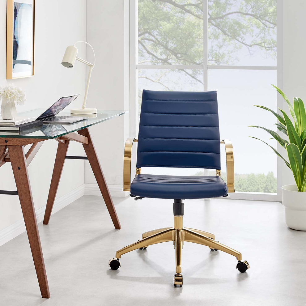 Modway Jive Gold Stainless Steel Midback Office Chair - EEI-3418 | Office Chairs | Modishstore - 24
