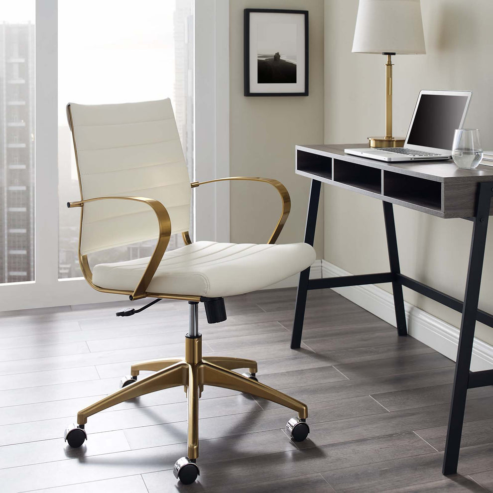 Modway Jive Gold Stainless Steel Midback Office Chair - EEI-3418 | Office Chairs | Modishstore - 1