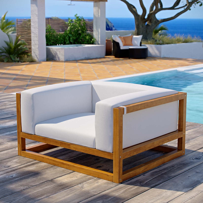 Modway Newbury Accent Lounge Outdoor Patio Premium Grade A Teak Wood Armchair | Lounge Chairs | Modishstore