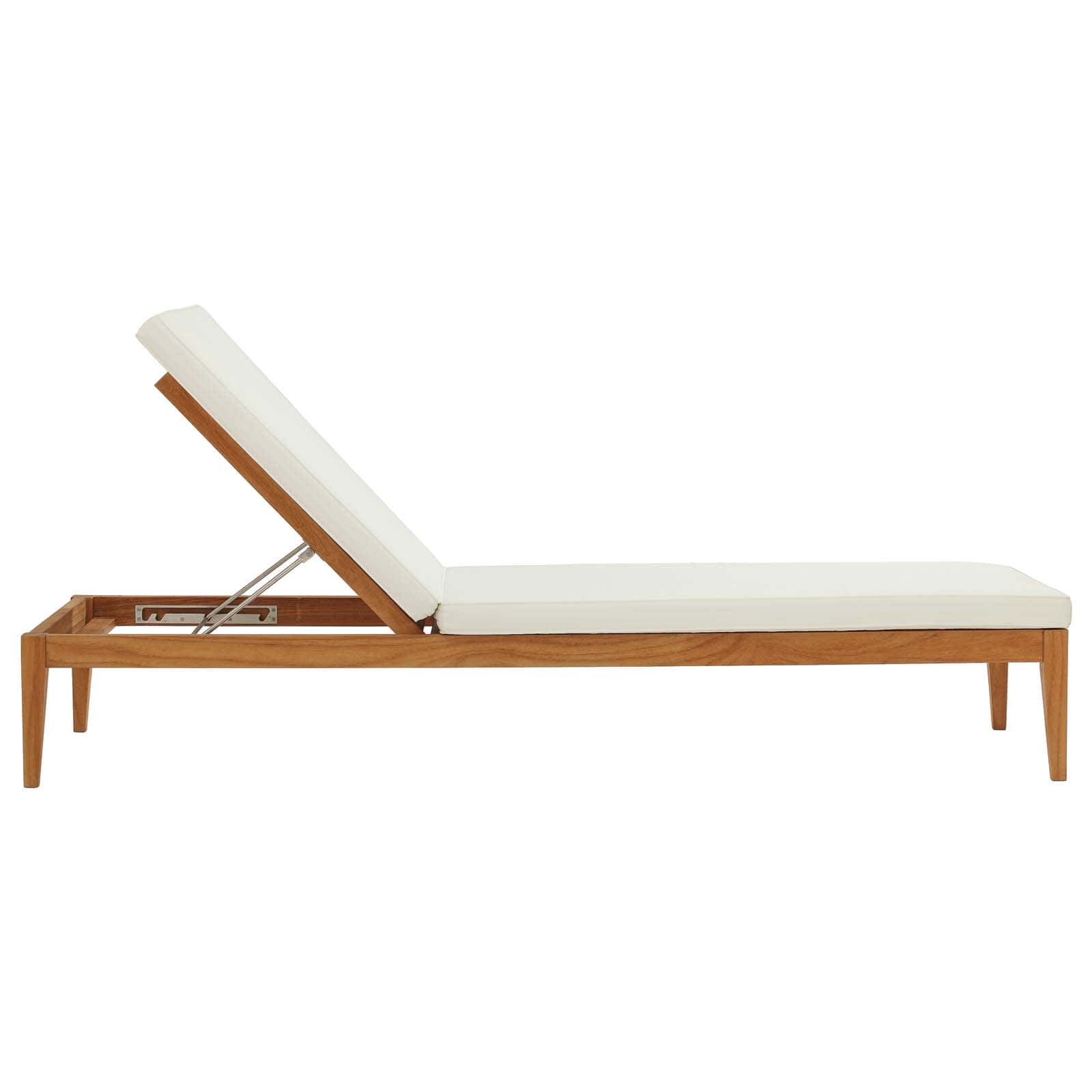 Modway Northlake Outdoor Patio Premium Grade A Teak Wood Chaise Lounge - EEI-3429 | Outdoor Recliners & Lounge Chairs | Modishstore - 2