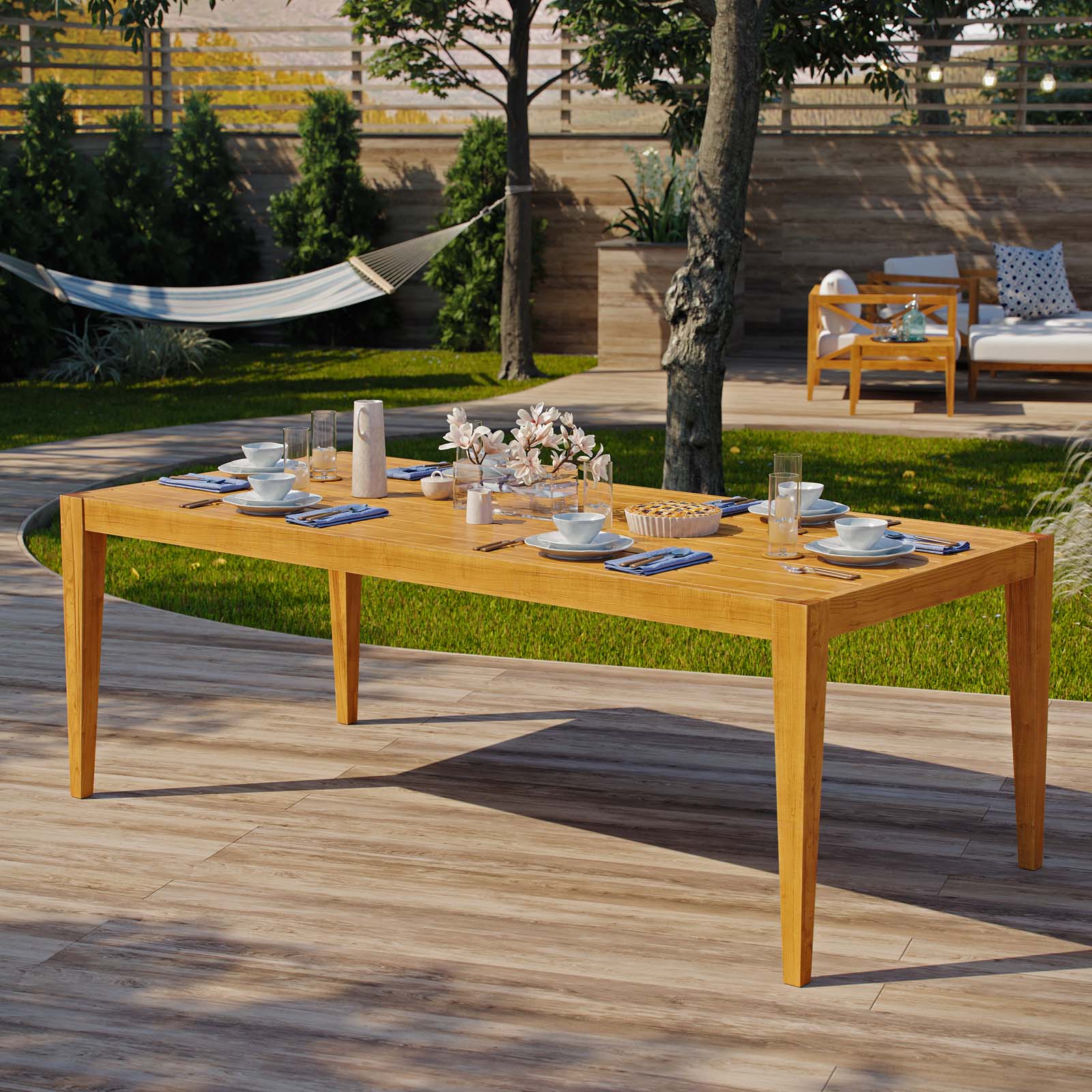 Modway Northlake 85" Outdoor Patio Premium Grade A Teak Wood Dining Table | Dining Tables | Modishstore-4