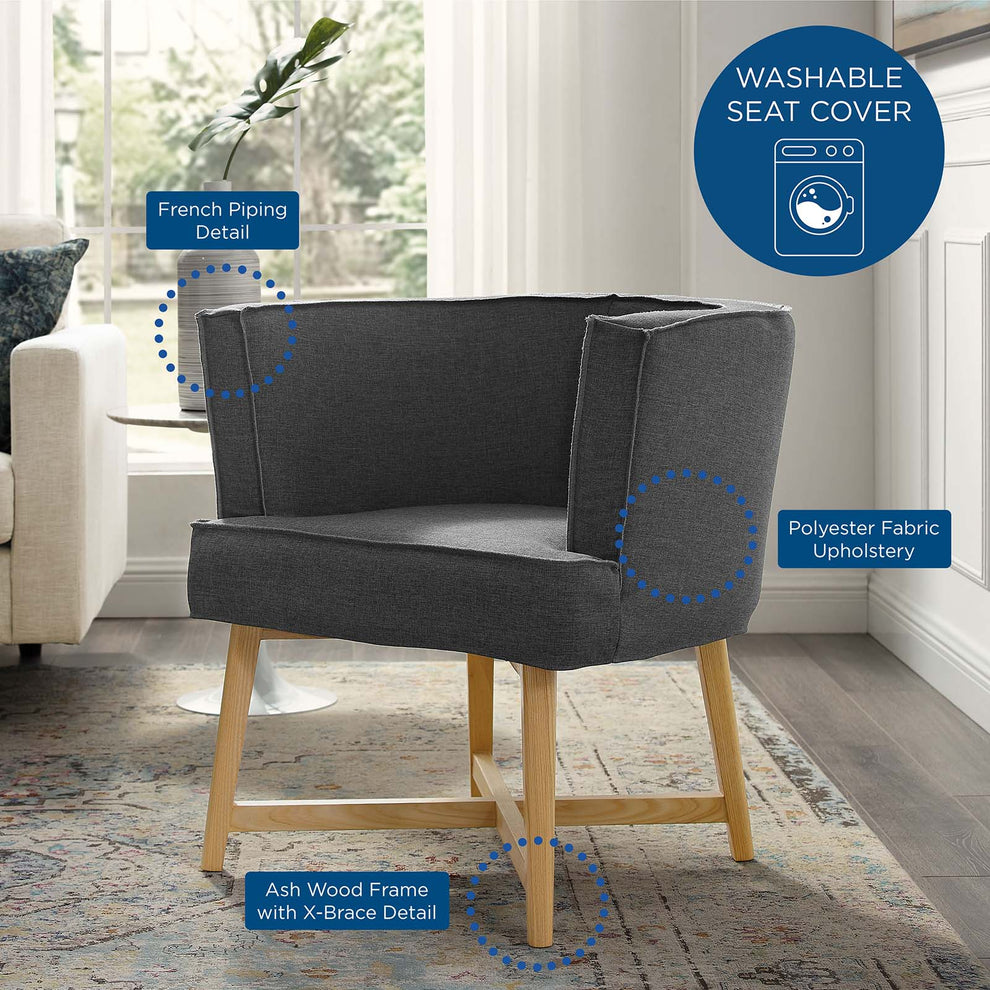 Anders Upholstered Fabric Accent Chair By Modway - EEI-3432 | Accent Chairs | Modishstore - 8