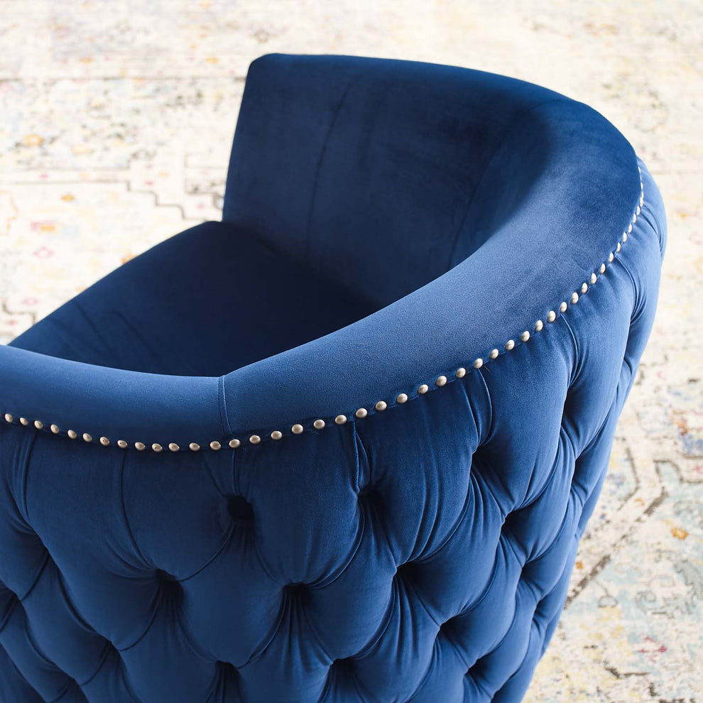 Modway Rogue Swivel Performance Velvet Armchair - EEI-3434 | Armchairs | Modishstore - 3